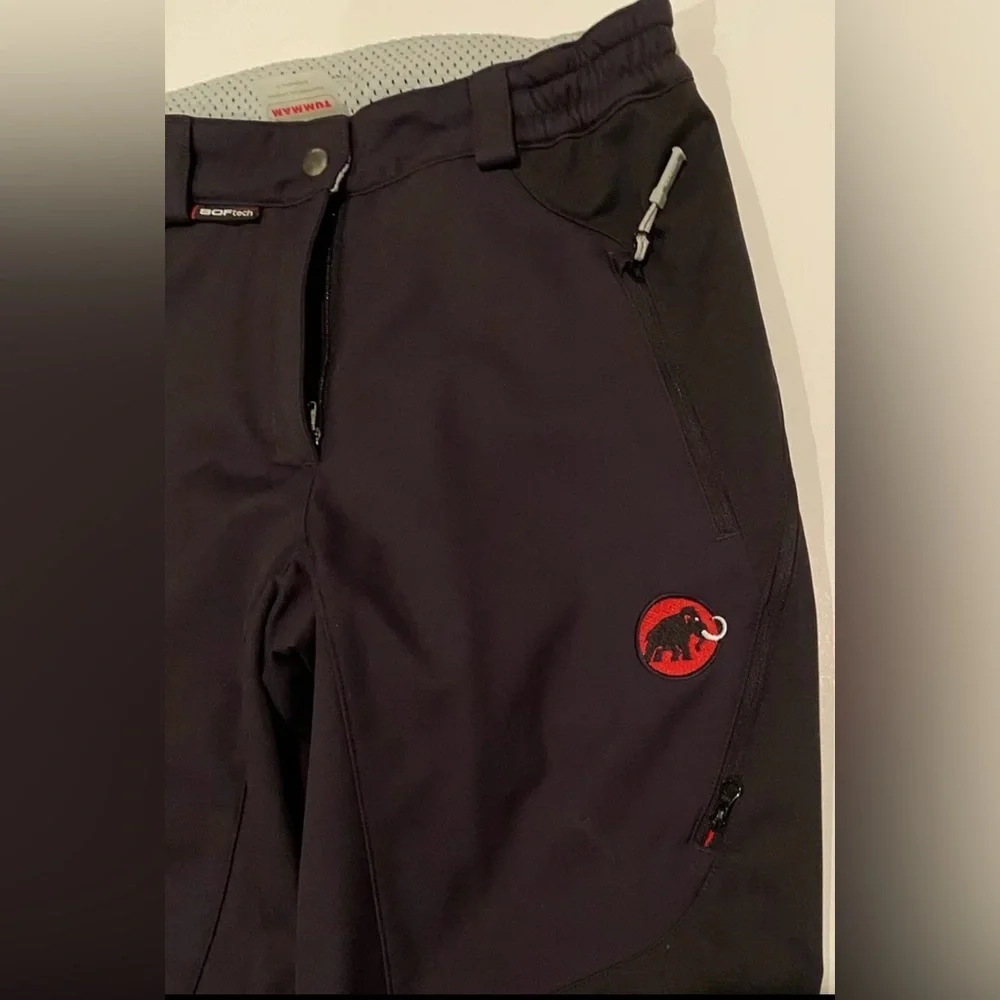 MAMMUT BLACK SOFT SHELL SOFtech SKI SNOWBOARD PANTS WOMENS SIZE 36 SMALL - Picture 2 of 11